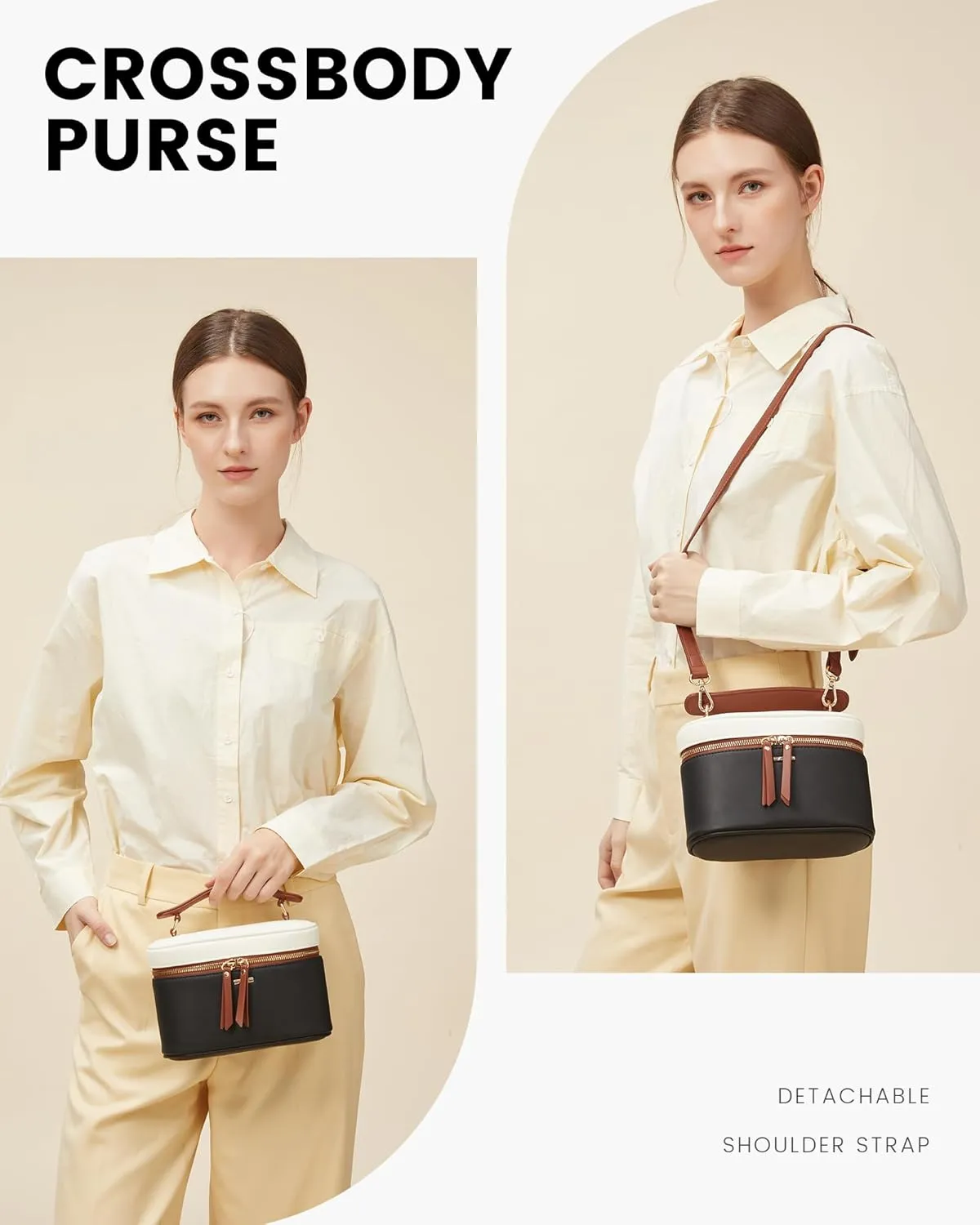 LOVEVOOK Crossbody Bag for Women, Top Handle Shoulder Pouch Purse Small PU Leather Satchel Handbag, Flap Box Bag for Ladies
