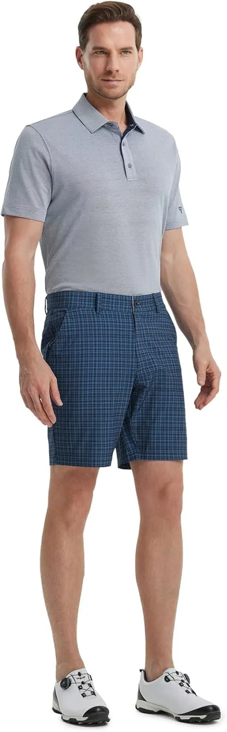 M MAELREG Golf Shorts Men Print Quick Dry 9" Stretch Lightweight Water-Resistant Flex Flat Front Fashion Mens Shorts Casual