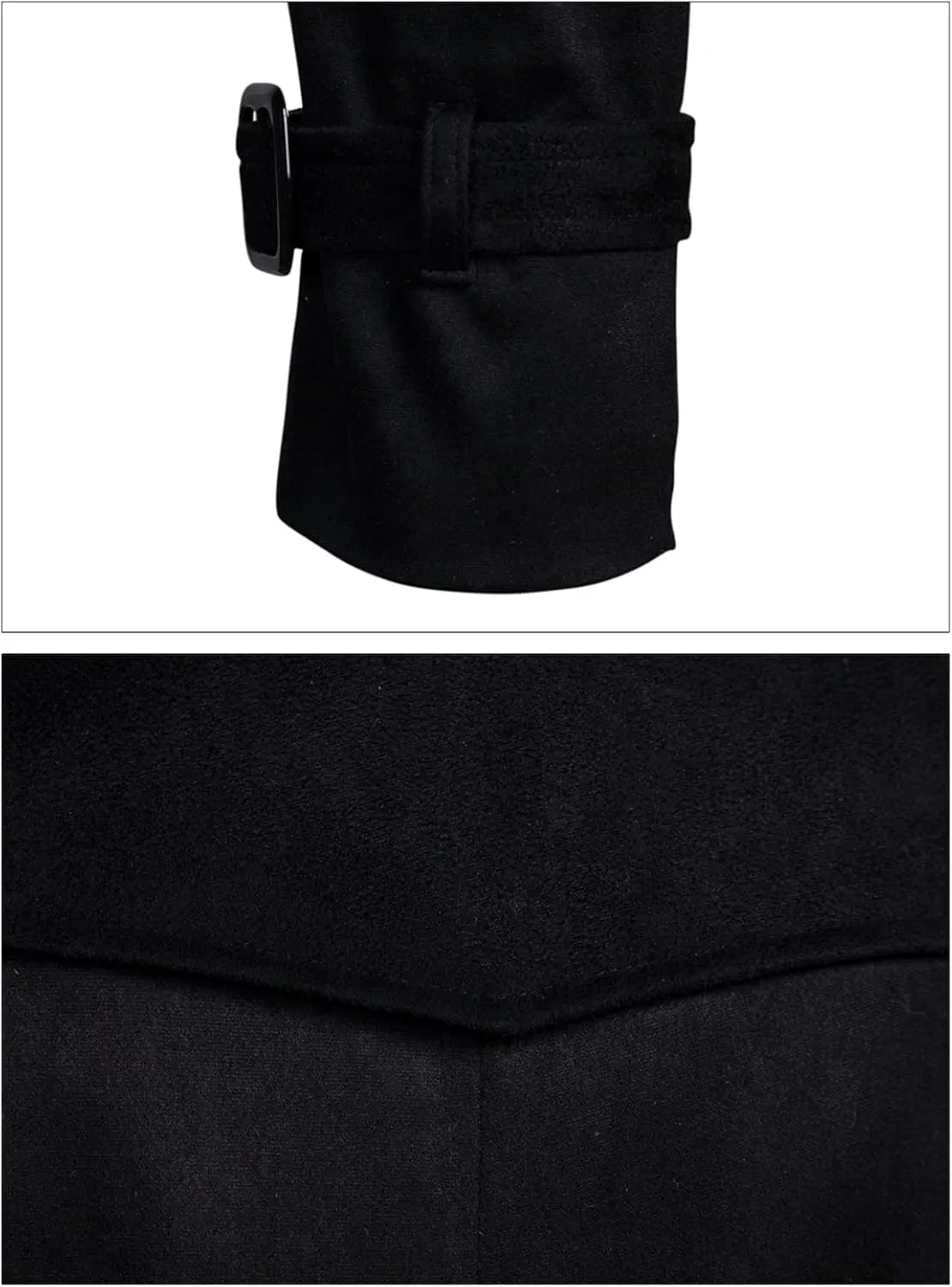 Maiyifu-GJ Men Double Breasted Trench Coat Wool Blend Belted Winter Long Trenchcoat Casual Lapel Windbreaker Jacket Overcoat
