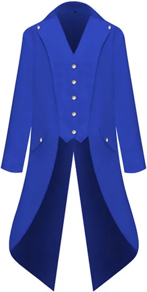 Mans Steampunk Trench Coat Medieval Victorian Gothic Stand Collar Long Coat Tailcoat Jacket Oversized Jackets