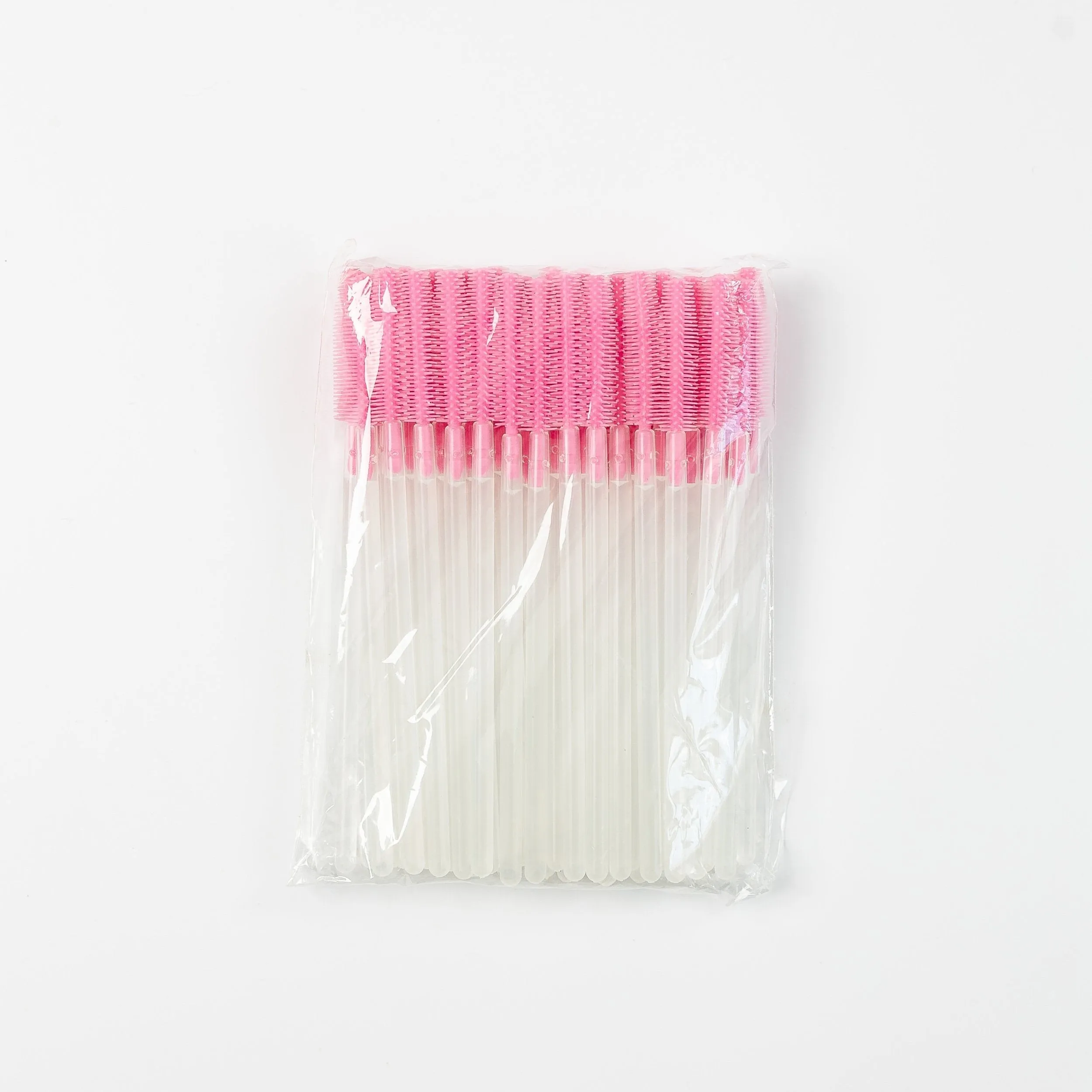 Mascara Wands - Pink/Clear Silicone - WHOLESALE