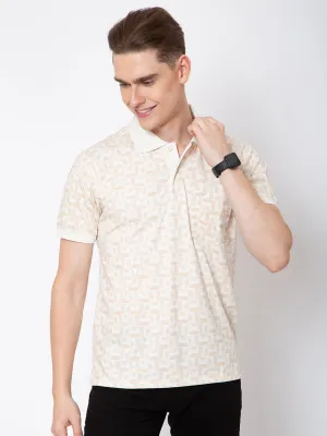 Men Polo Neck All Over Print Tshirt