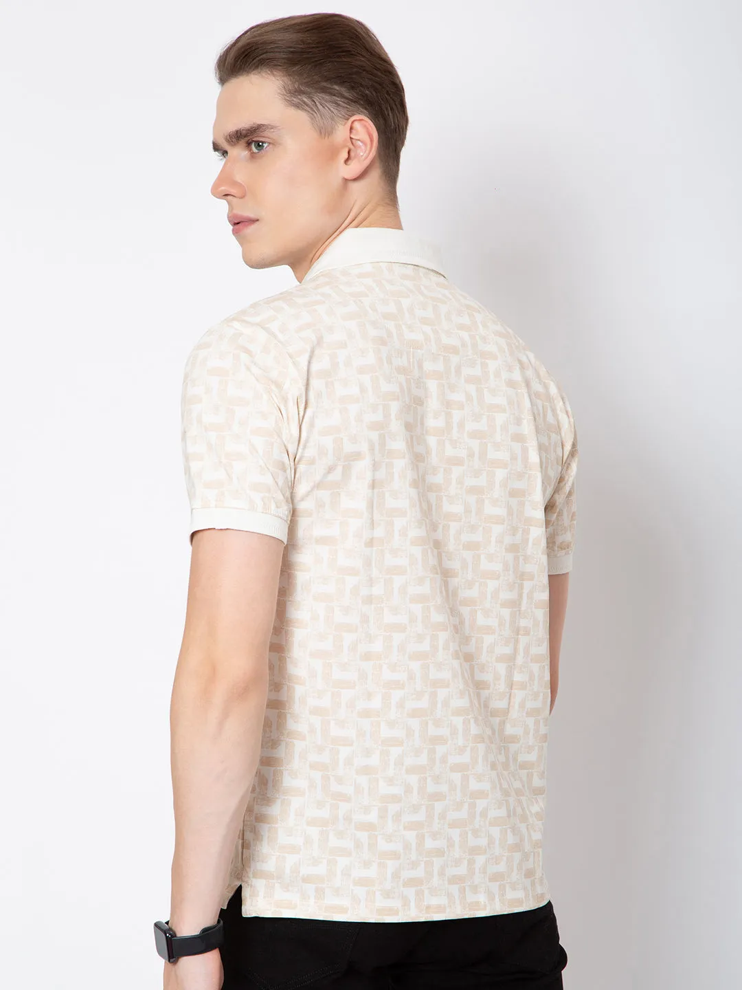Men Polo Neck All Over Print Tshirt