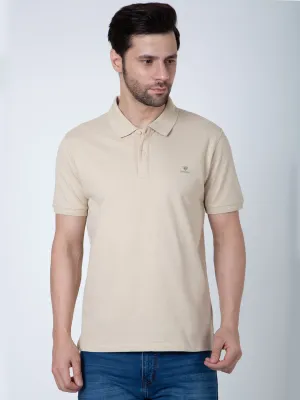 Men Polo Popcorn Beige T-Shirt