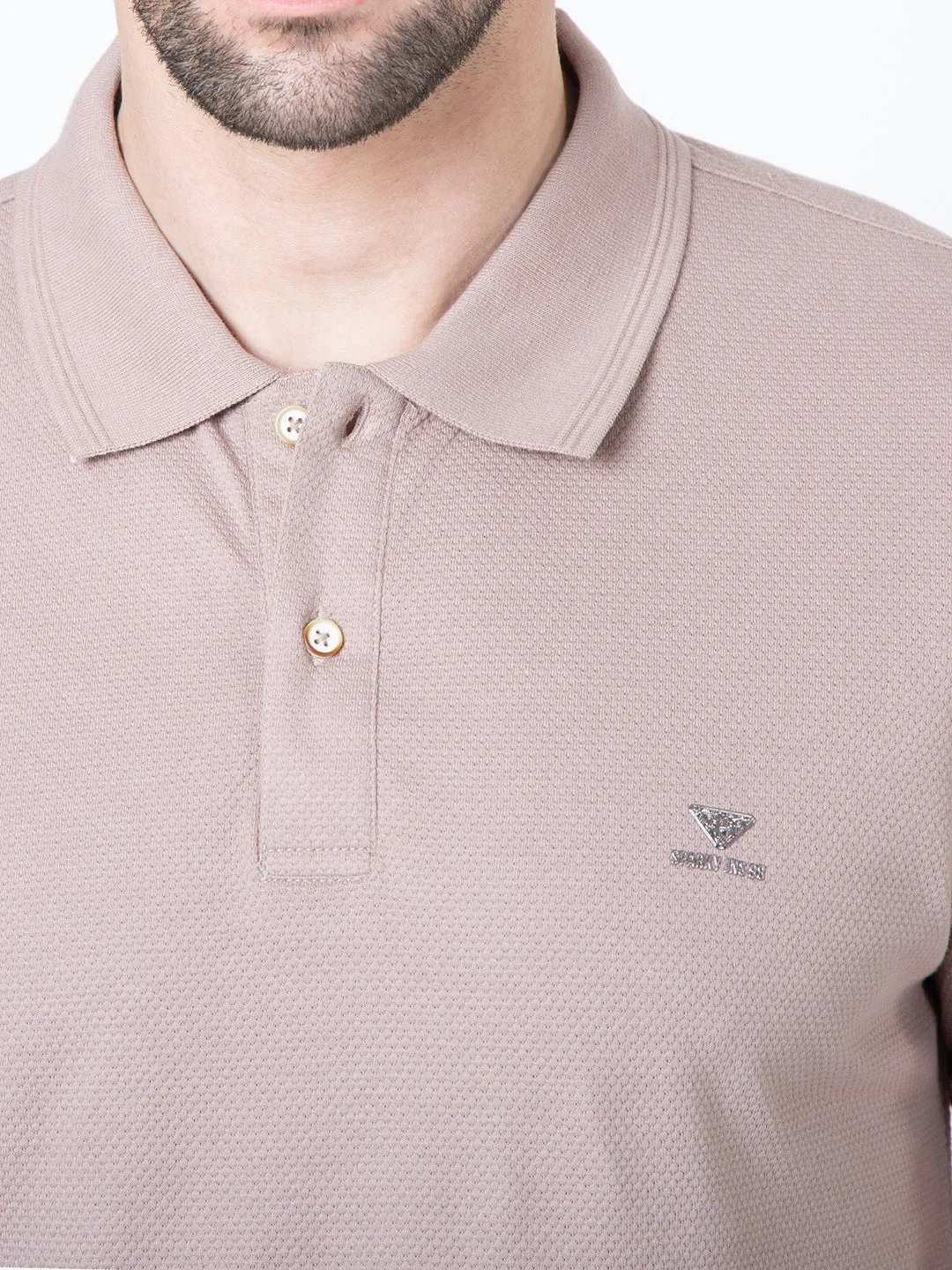 Men Polo Popcorn Light Brown T-Shirt