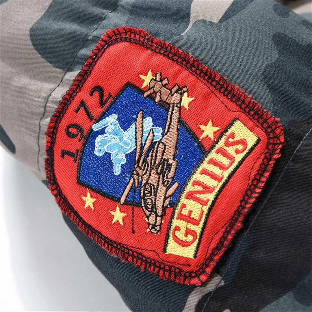 Men Warm Coat Thickens Military Overcoat Windbreaker Parka Fleece Cotton-Padded