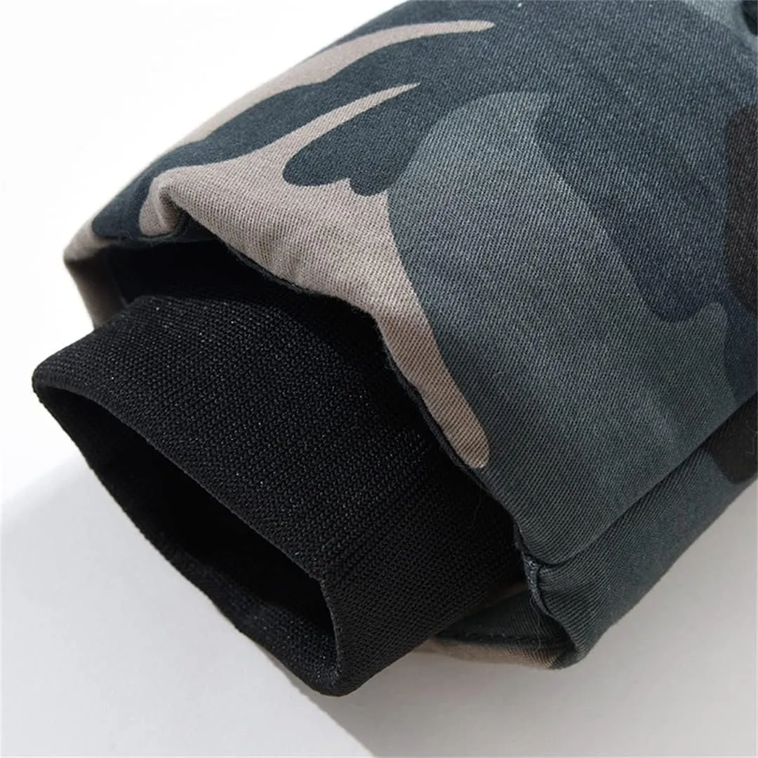 Men Warm Coat Thickens Military Overcoat Windbreaker Parka Fleece Cotton-Padded