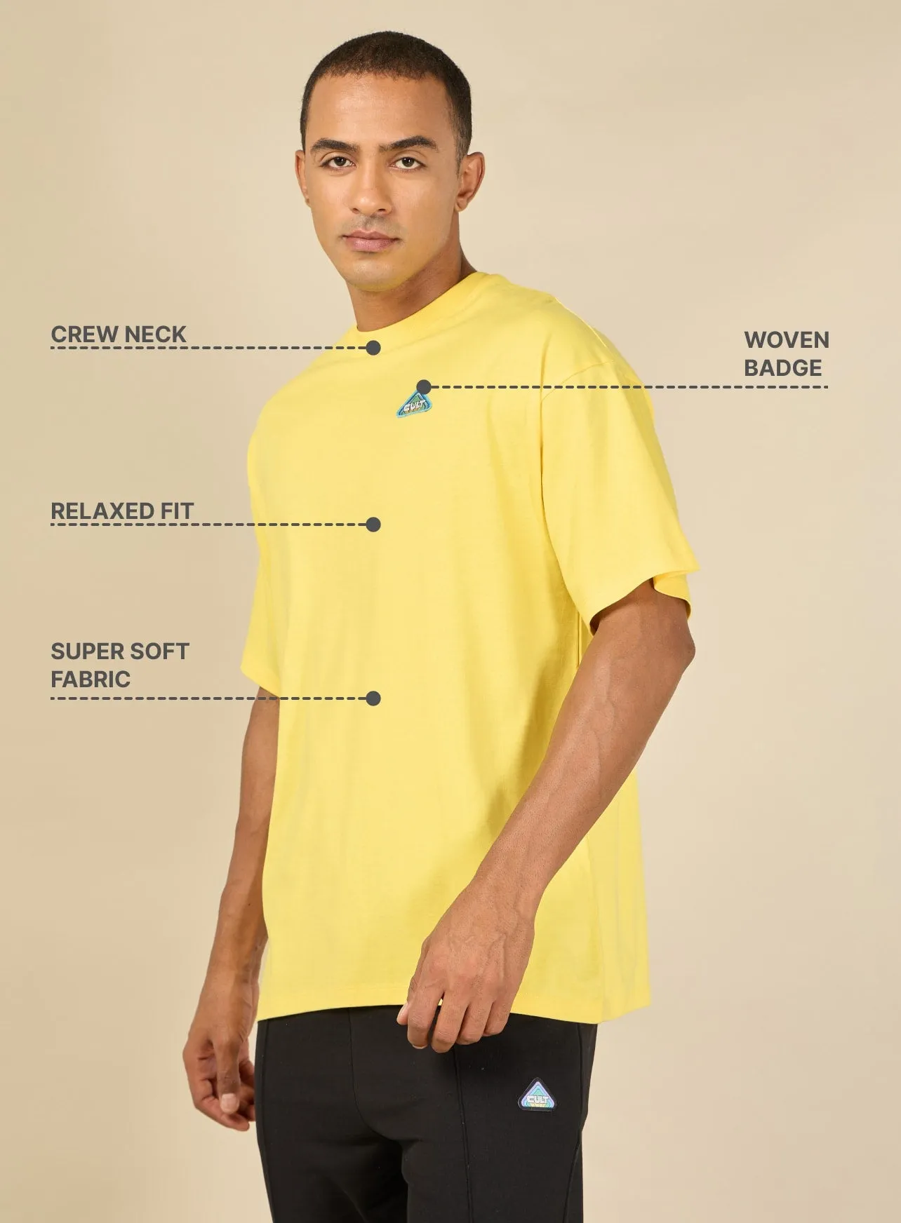Men Yellow Cult Club Fan T-shirt