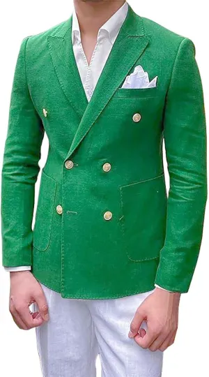 Mens Casual Business Office Work Blazers Sport Coat Long Sleeve Open Front Double Breasted Wedding Party Suit Jackets