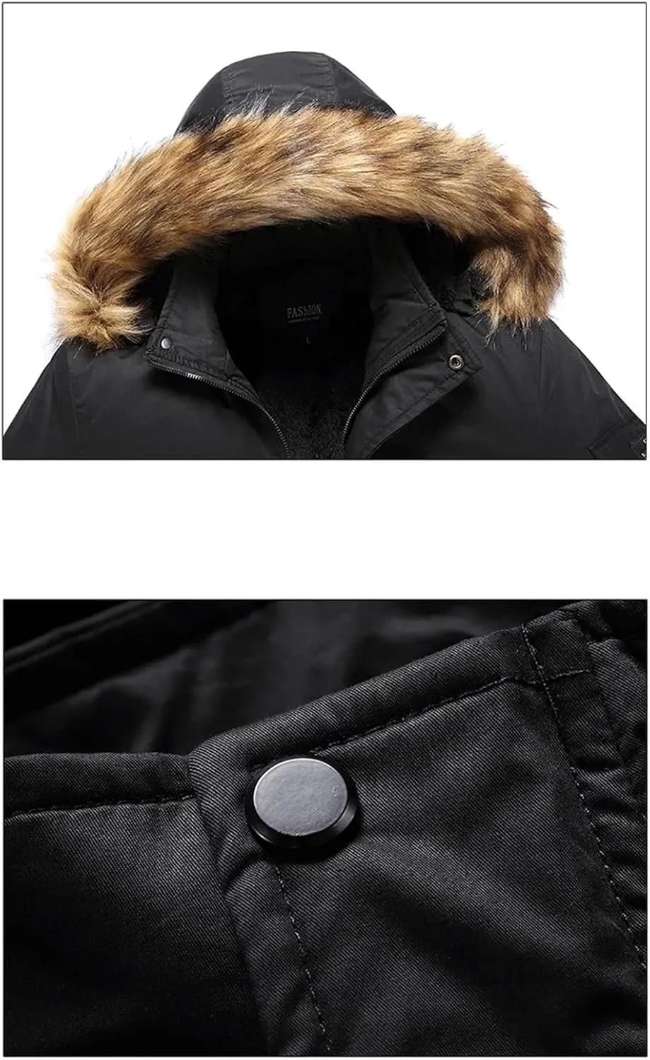 Men's Detachable Hoodies Cotton-Padded Coat Parkas Winter Thicken Fleece Jackets Windbreaker