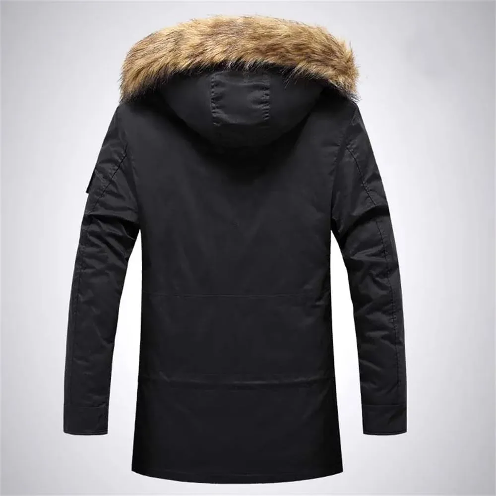 Men's Detachable Hoodies Cotton-Padded Coat Parkas Winter Thicken Fleece Jackets Windbreaker