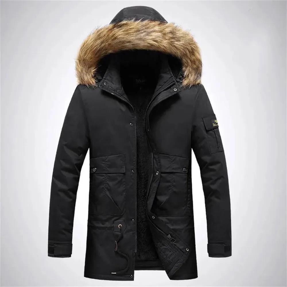 Men's Detachable Hoodies Cotton-Padded Coat Parkas Winter Thicken Fleece Jackets Windbreaker
