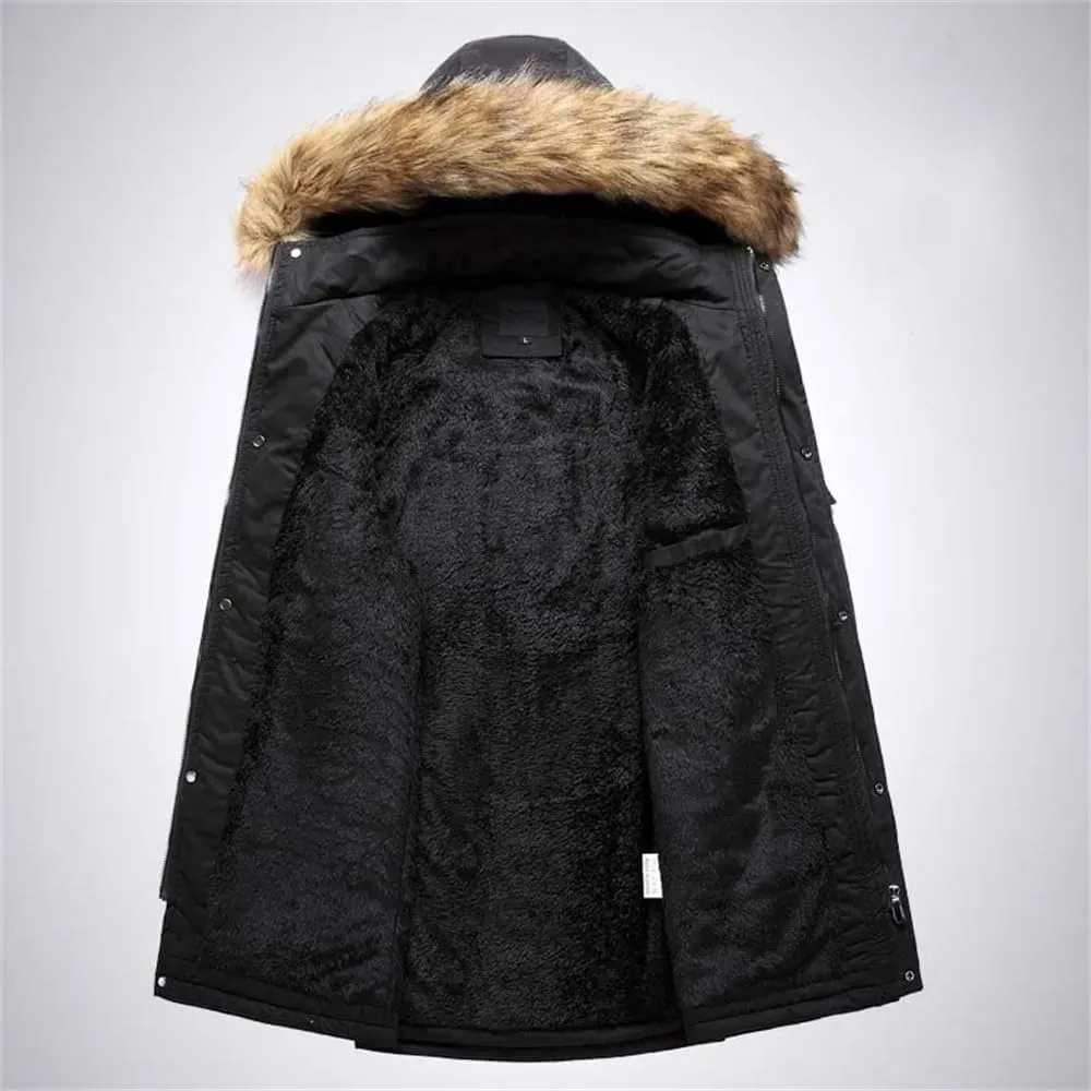 Men's Detachable Hoodies Cotton-Padded Coat Parkas Winter Thicken Fleece Jackets Windbreaker