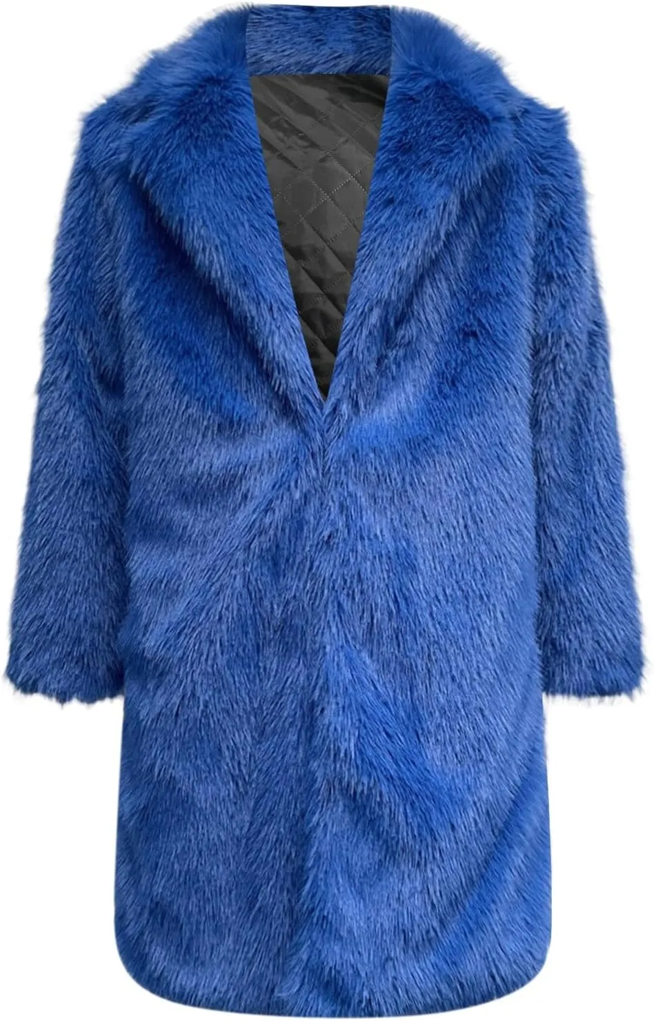 Men's Faux Fur Coat Open Front Thicken Warm Winter Overcoat Luxury Fluffy Soft Lapel Long Jackets Parka Outwear