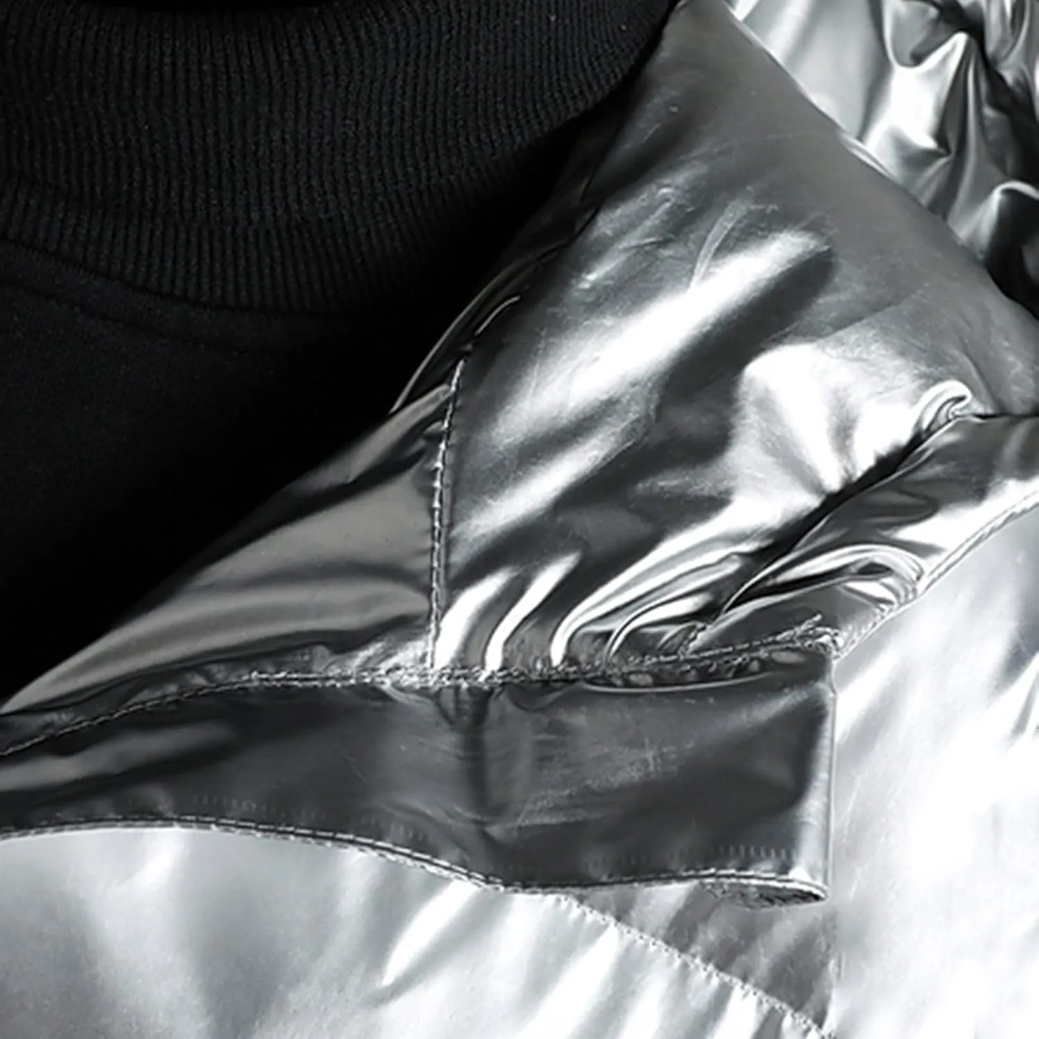 Men's Glossy Padded Winter Hood Coat Shiny Reflective Cotton Padded Hooded Trendy Plus Size Plus Size Hooded Coat