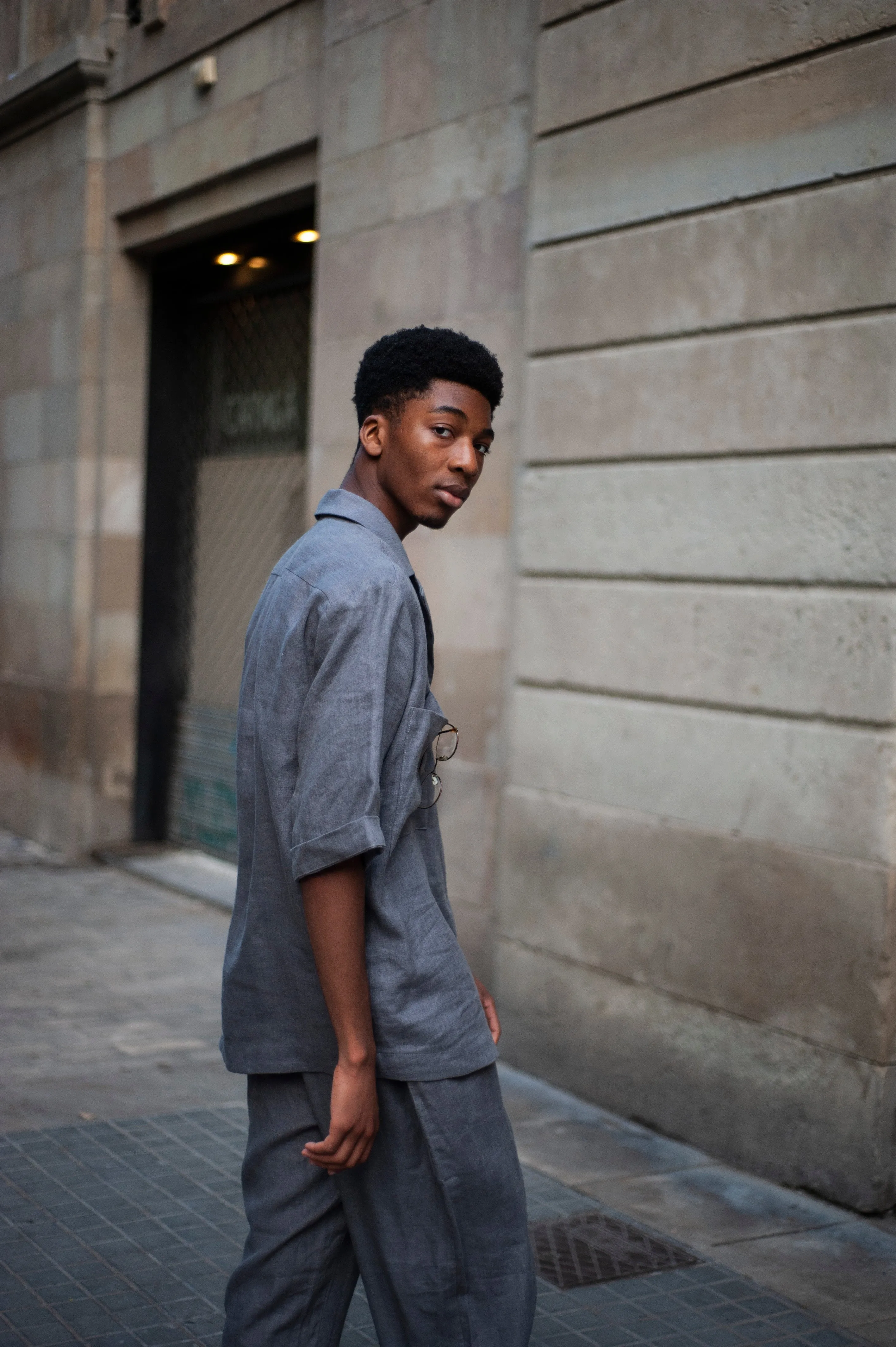 Men's linen camp collar shirt TOMY