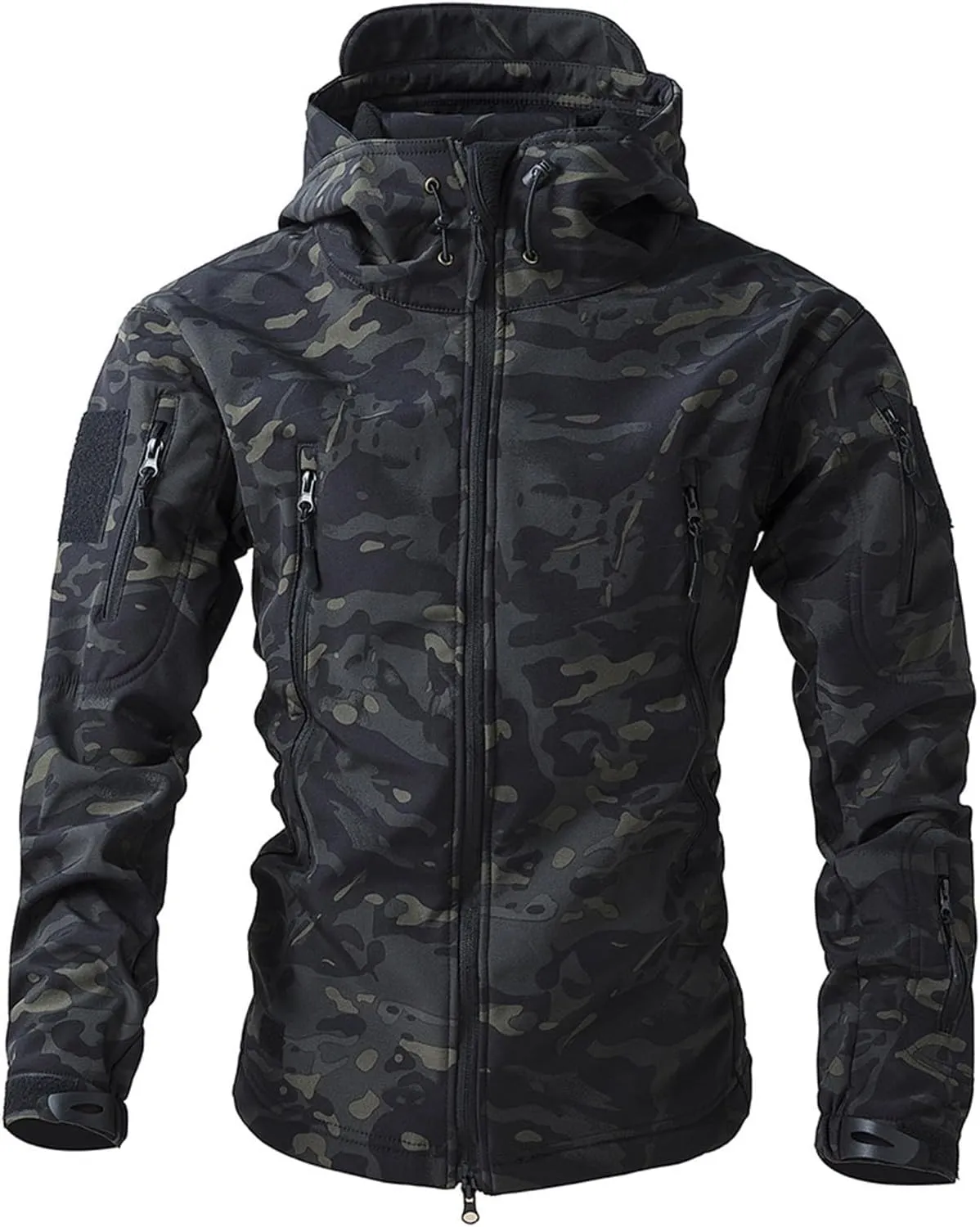 Men's Military Tactical Jackets Camouflage Softshell Fleece Fall Windbreaker Waterproof Outdoor Hooded Rain Coats