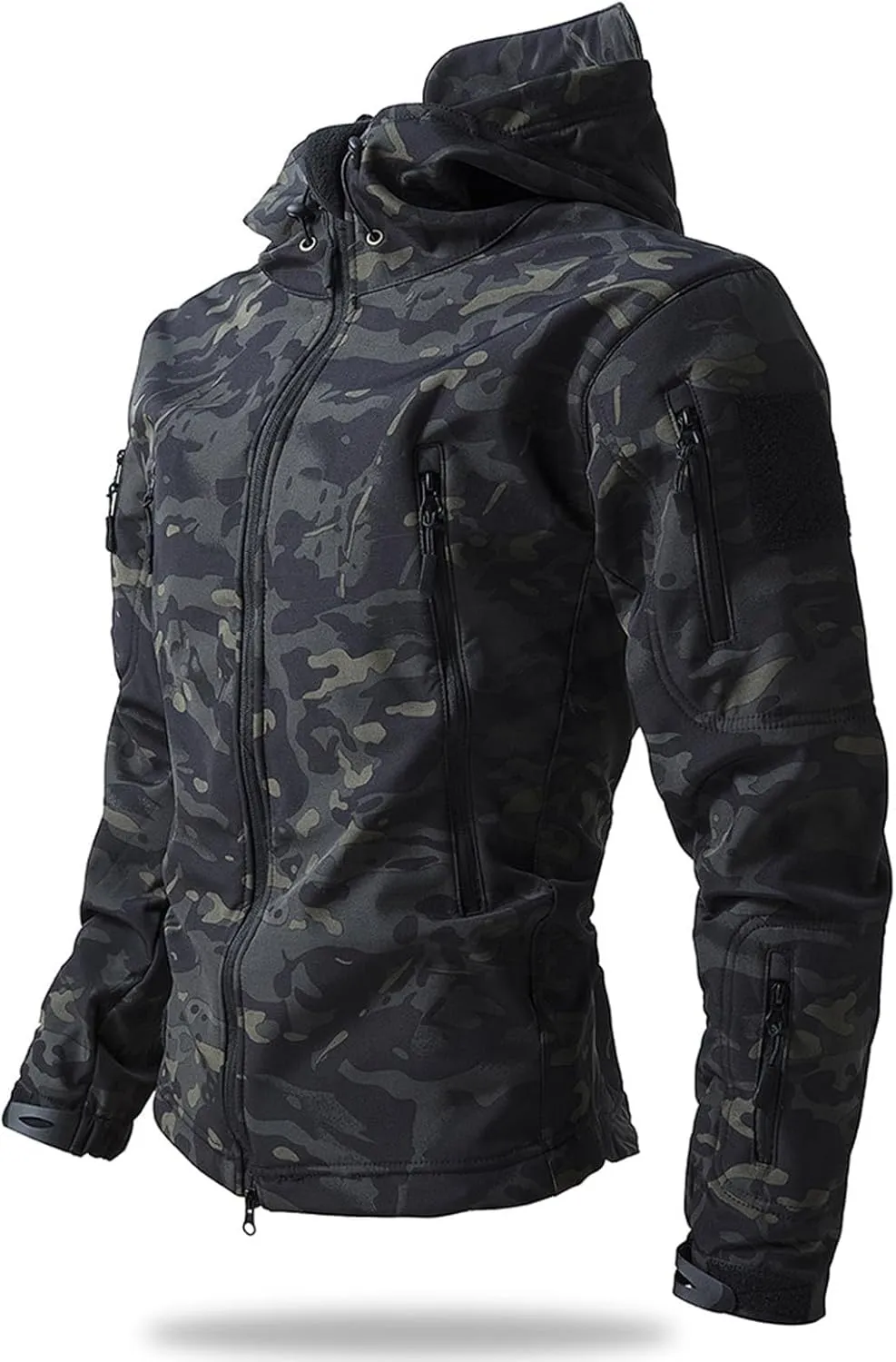 Men's Military Tactical Jackets Camouflage Softshell Fleece Fall Windbreaker Waterproof Outdoor Hooded Rain Coats
