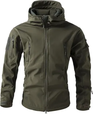 Men's Military Tactical Jackets Camouflage Softshell Fleece Fall Windbreaker Waterproof Outdoor Hooded Rain Coats