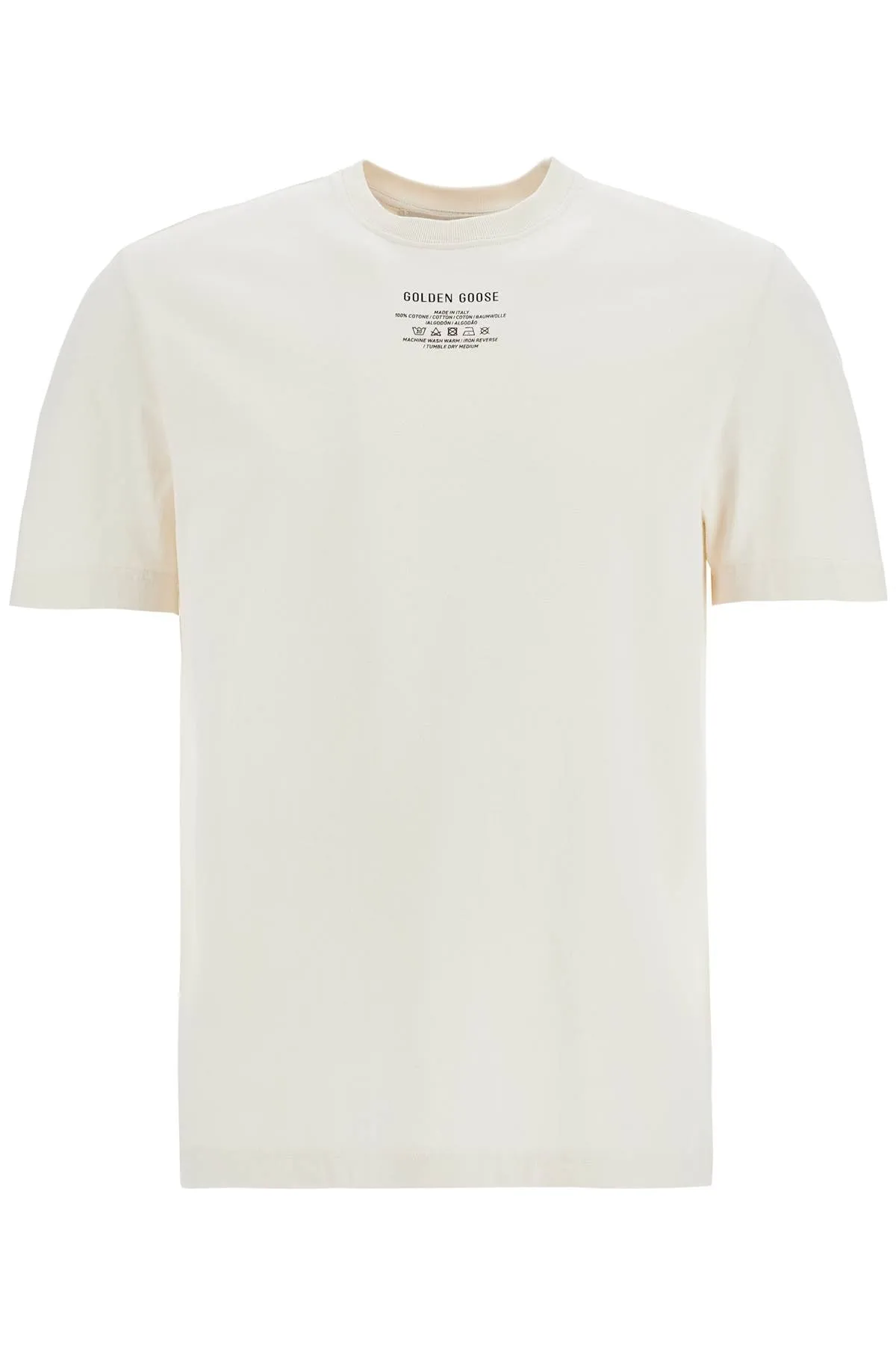 men's organic cotton white t-shirt with printed logo GMP01220 P001881 HERITAGE WHITE/BLACK