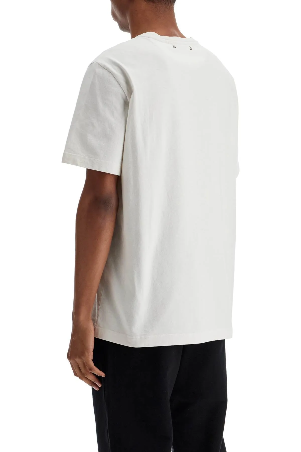 men's organic cotton white t-shirt with printed logo GMP01220 P001881 HERITAGE WHITE/BLACK