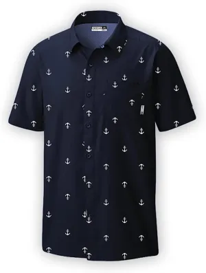Men's Performance Short Sleeve Button Up Quick Dry Shirt 50  UPF Fishing Shirt