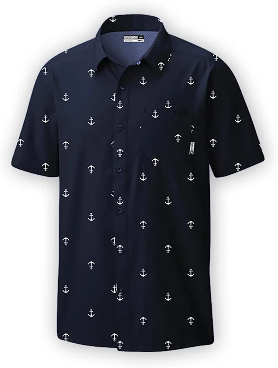 Men's Performance Short Sleeve Button Up Quick Dry Shirt 50  UPF Fishing Shirt