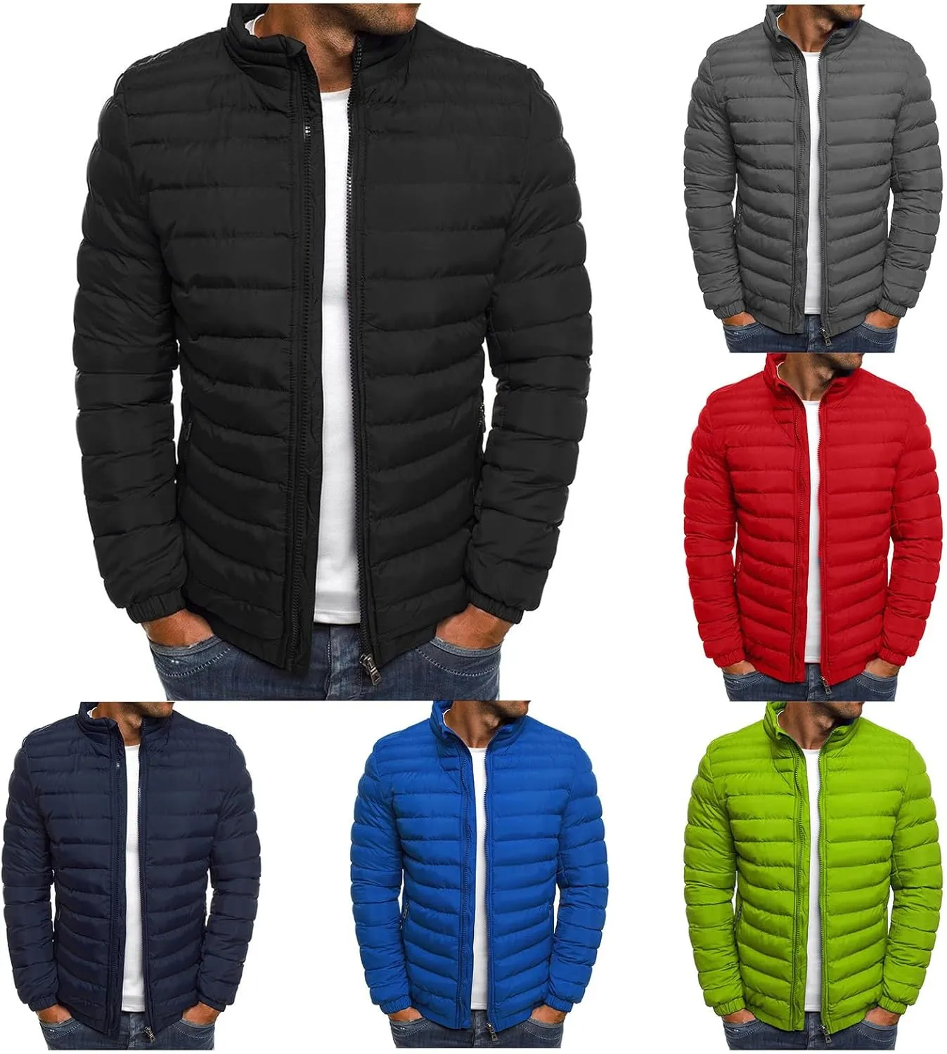 Men's Puffer Jacket Waterproof Quilted Jacket Thicken Coat Winter Warm Cotton-Padded Coats Windproof Outdoor