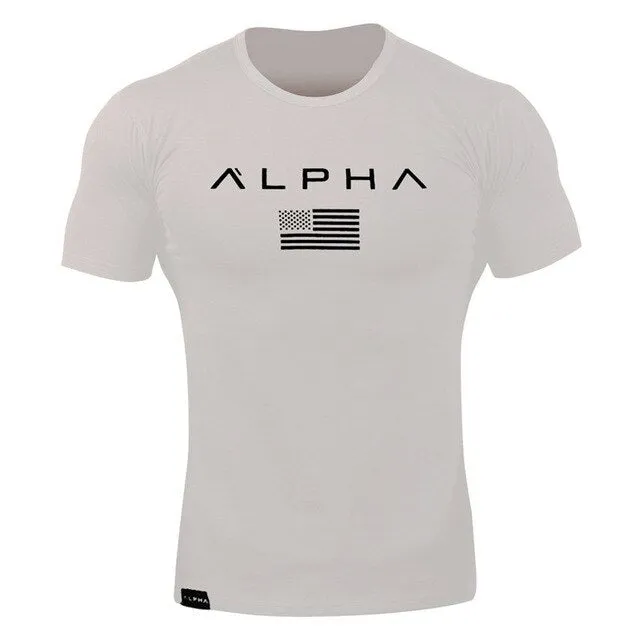 Mens Running Skinny t shirt Summer Gym Fitness Training Cotton T-shirt Male Crossfit Bodybuilding