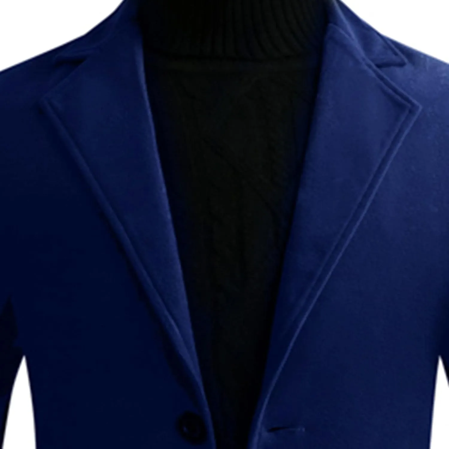 Mens Trench Coats Mid Long Single Breasted Pea Coat Casual Winter Business Casual Slim Fit Wool Jacket Warm Overcoat