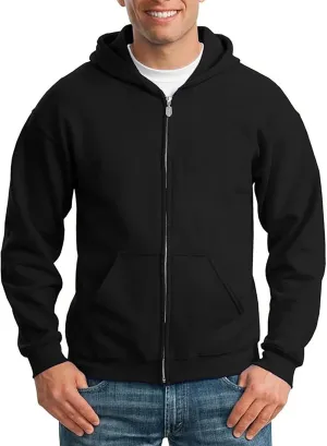 Mens Zip Up Hoodies Long Sleeve Solid Color Pullover Heavyweight Coat with Pockets Hooded 2024 Fall Fashion Clothes