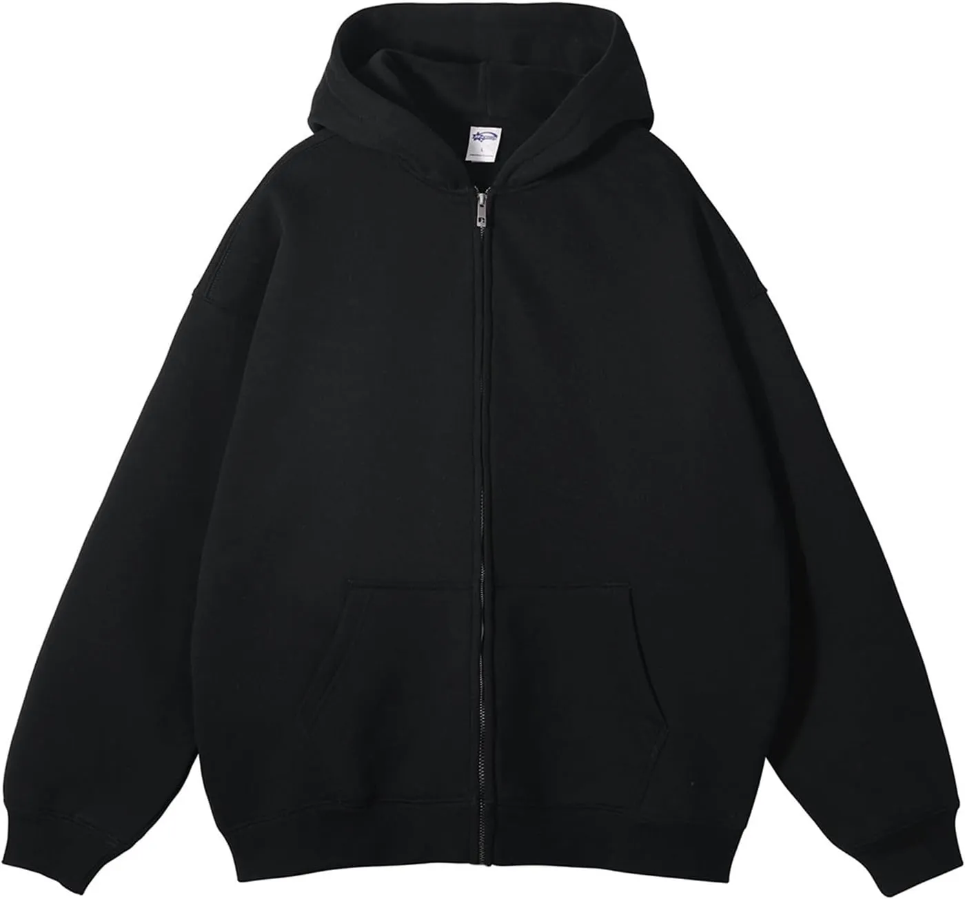 Mens Zip Up Hoodies Long Sleeve Solid Color Pullover Heavyweight Coat with Pockets Hooded 2024 Fall Fashion Clothes