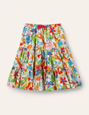 Midi Skirt-Multi Exotic Jungle