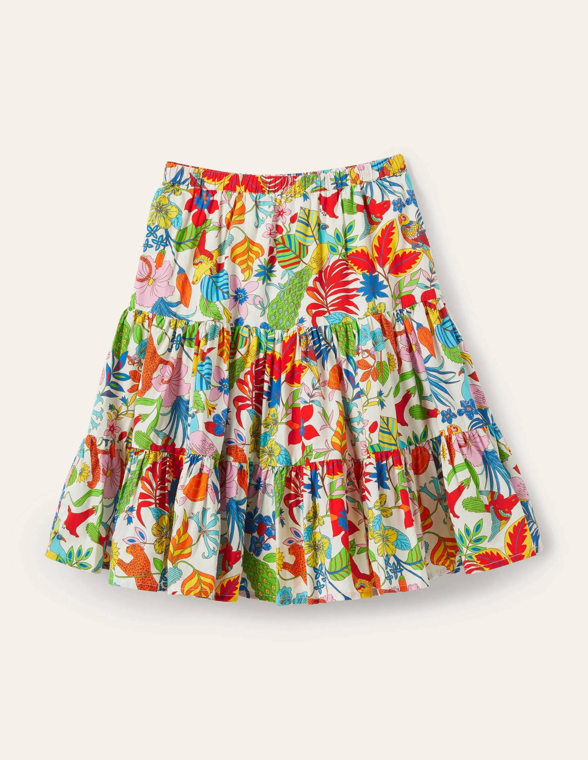 Midi Skirt-Multi Exotic Jungle