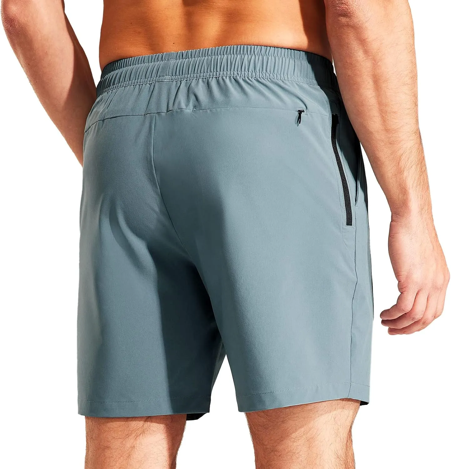 MIER Men's Workout Running Shorts 7 Inch Lightweight Athletic with Zipper Pockets No Liner Quick-Dry Gym Active Shorts