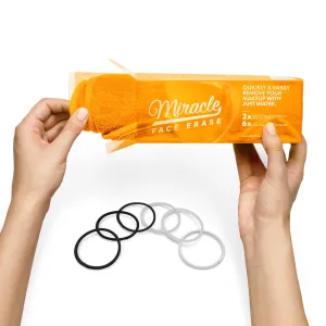 Miracle Face Erase 2 Pack Makeup Remover Face Cloths, Chemical-free, Microfiber, 6 Hair Ties (2 Count, Citrus)