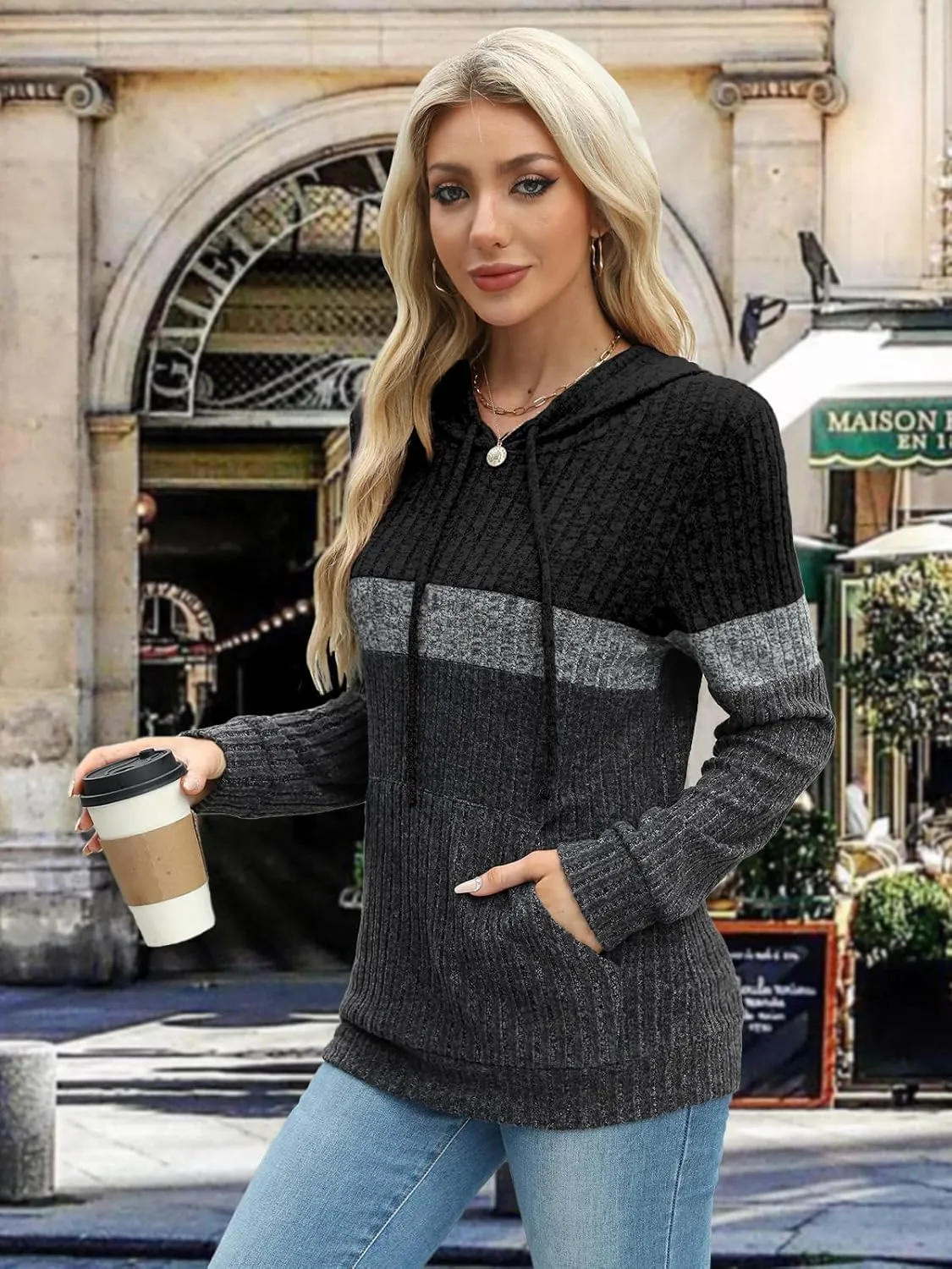 MixShe Sweaters for Women Fall Tops Long Sleeve Hoodie Ladies Sweatshirts Pullover Blouses Loose Casual Fashion Clothes
