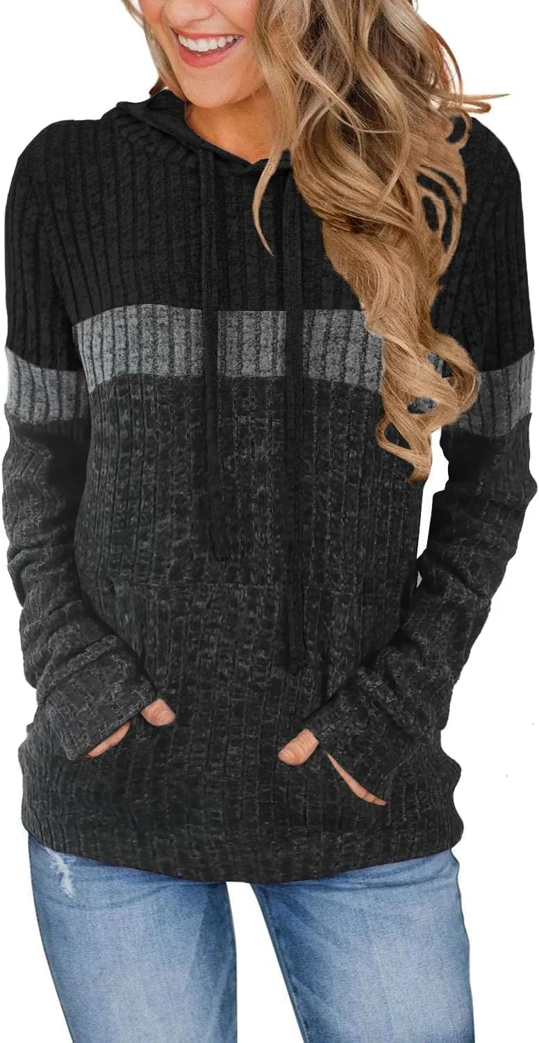 MixShe Sweaters for Women Fall Tops Long Sleeve Hoodie Ladies Sweatshirts Pullover Blouses Loose Casual Fashion Clothes