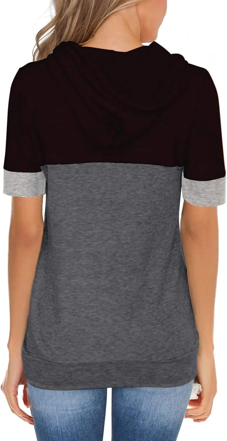 MixShe Womens Tops Summer Clothes Casual Shirts Ladies Hoodies Pullover Short Sleeve Blouses Trendy Fashion Tunics