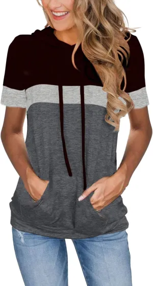 MixShe Womens Tops Summer Clothes Casual Shirts Ladies Hoodies Pullover Short Sleeve Blouses Trendy Fashion Tunics