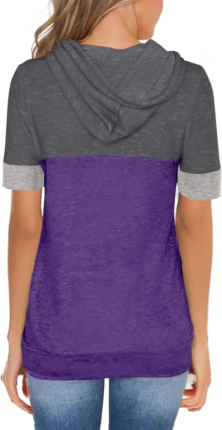 MixShe Womens Tops Summer Clothes Casual Shirts Ladies Hoodies Pullover Short Sleeve Blouses Trendy Fashion Tunics