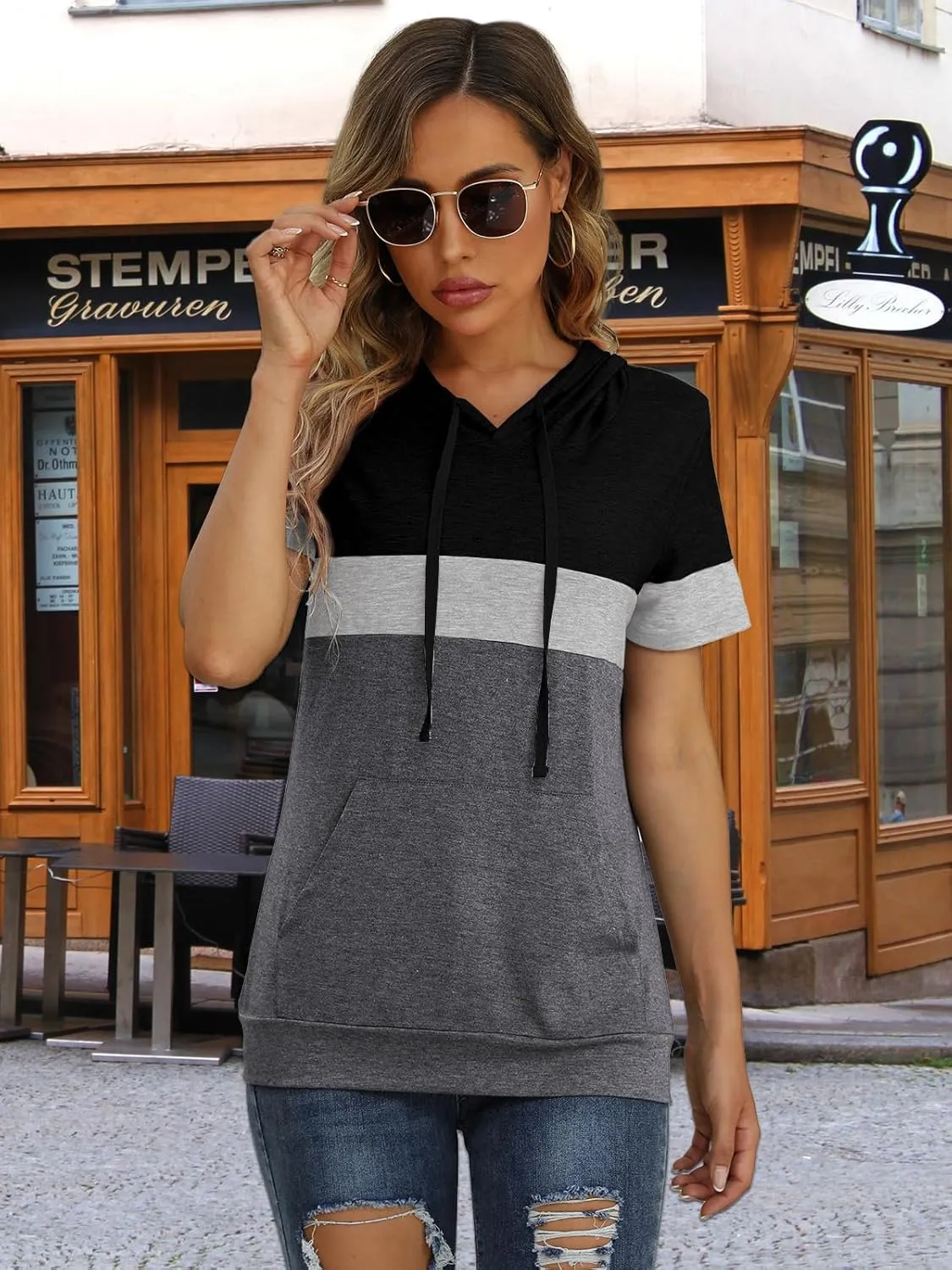 MixShe Womens Tops Summer Clothes Casual Shirts Ladies Hoodies Pullover Short Sleeve Blouses Trendy Fashion Tunics