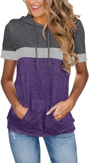 MixShe Womens Tops Summer Clothes Casual Shirts Ladies Hoodies Pullover Short Sleeve Blouses Trendy Fashion Tunics
