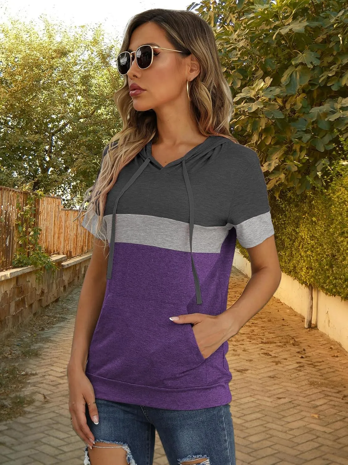 MixShe Womens Tops Summer Clothes Casual Shirts Ladies Hoodies Pullover Short Sleeve Blouses Trendy Fashion Tunics
