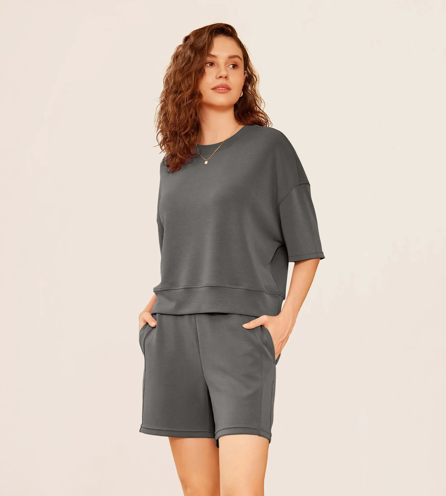 Modal Soft  Oversized Crew Neck Short Sleeve T-Shirts