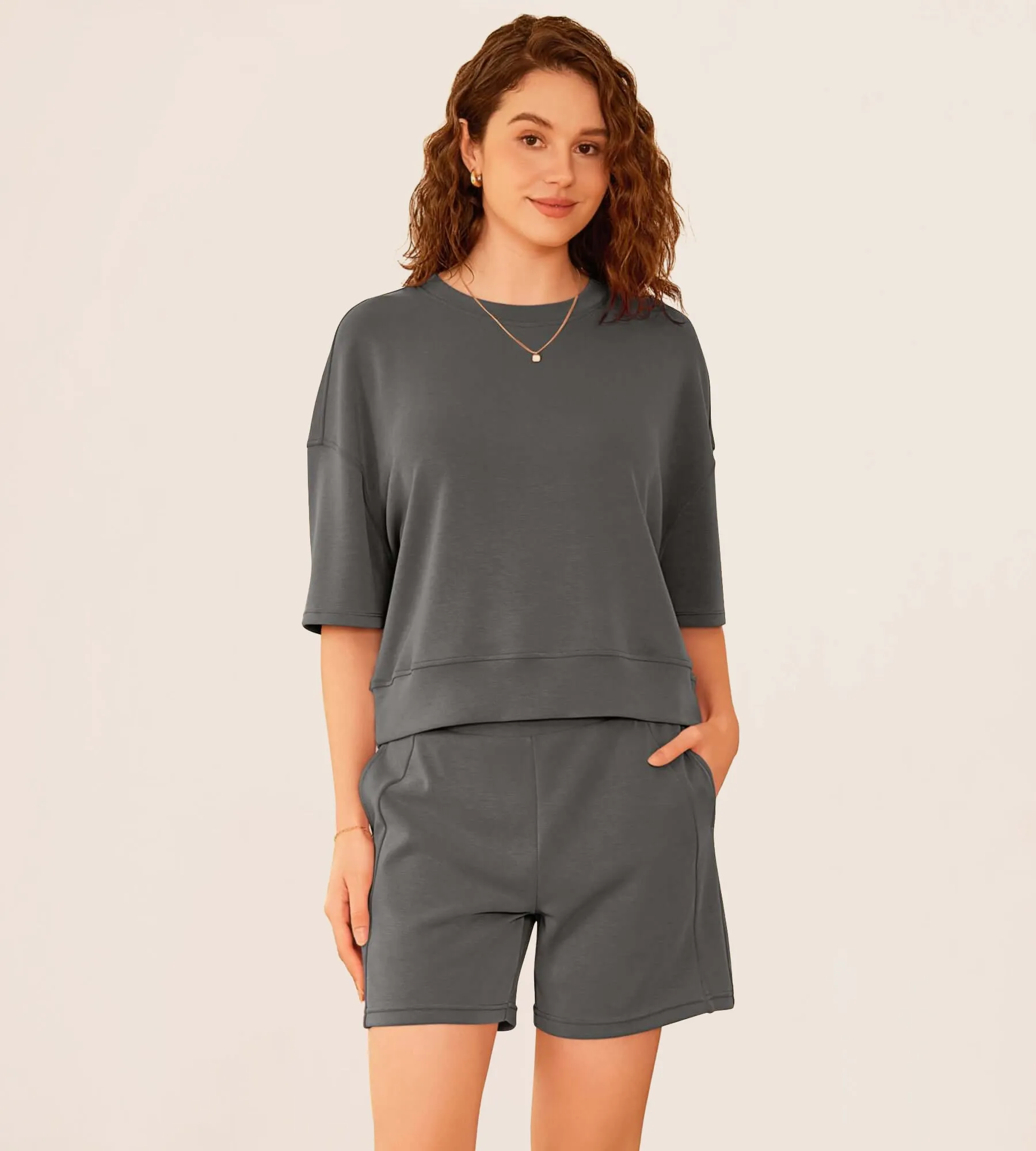 Modal Soft  Oversized Crew Neck Short Sleeve T-Shirts