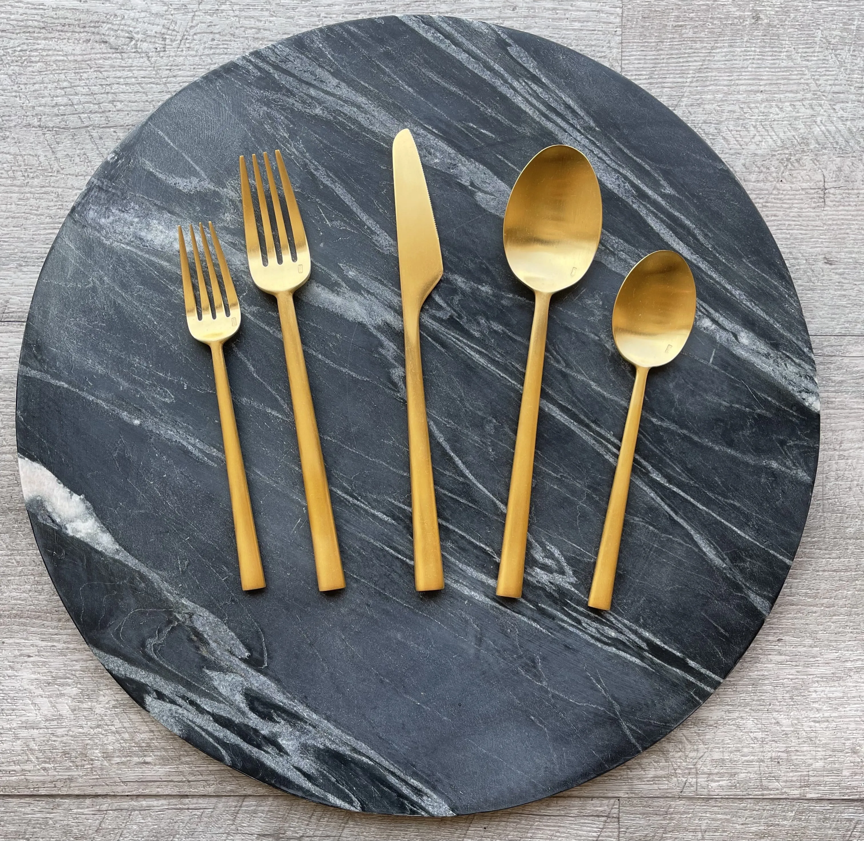 Modern Matte Gold 5-Piece Place Setting