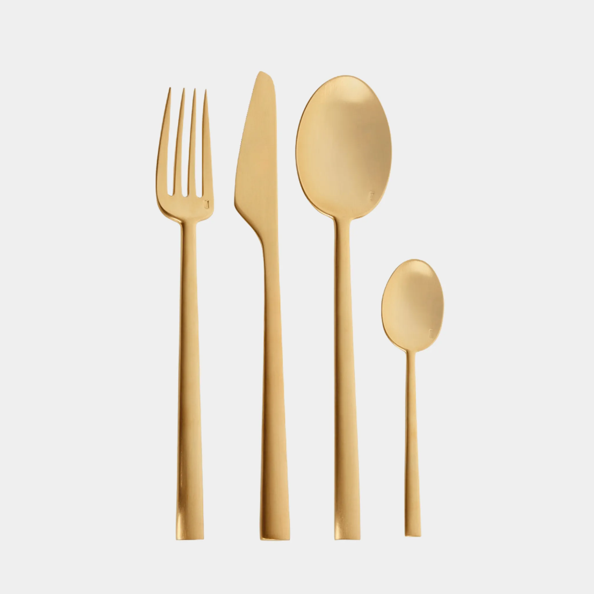 Modern Matte Gold 5-Piece Place Setting