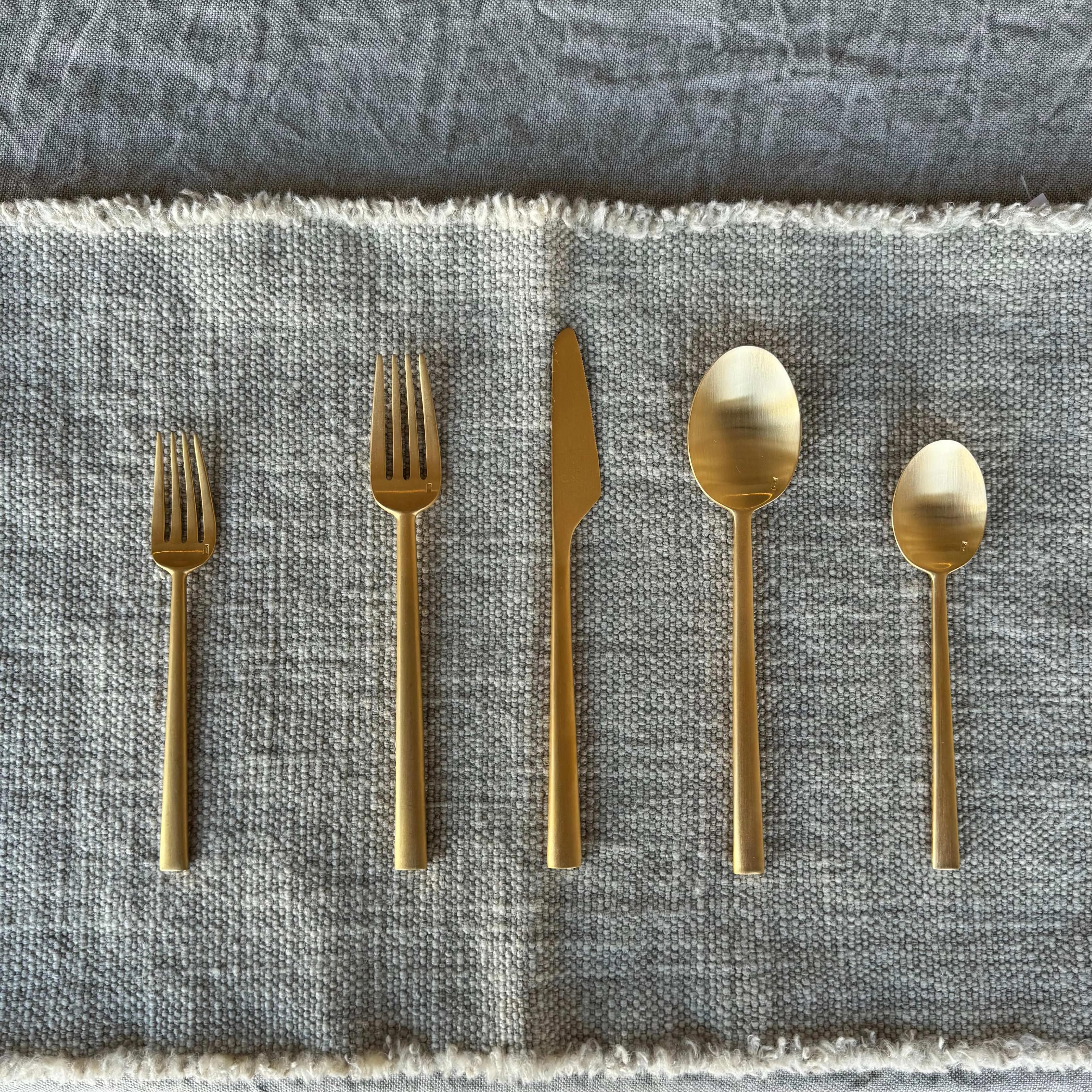 Modern Matte Gold 5-Piece Place Setting