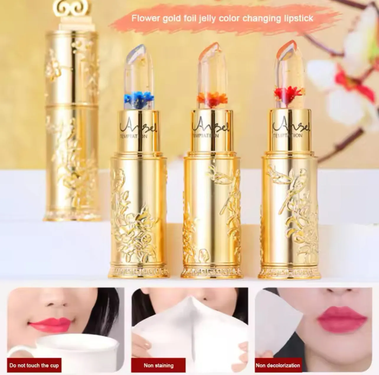 Moisturizing Flower Jelly Transparent Lipstick Color Changing Lipstick -35613